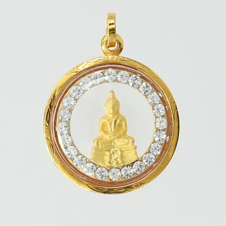 Hänge med Buddha, Ø15mm, 22K.  Vikt: 1,3 g
