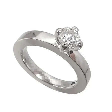 Diamantring, 18K vitguld, Diamant 0,50ct, briljantslipad, cirka Wesselton (H) / VS, Guldsmed Björn Nilsson AB (GBON), Kristianstad, Ø16¼ mm, bredd 3 mm, tjocklek 3 mm, Vikt: 8,2 g