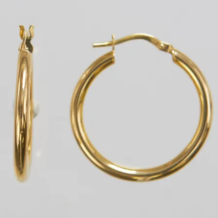 Ett par örhängen creoler, Ø 21,5mm, bredd 2,5mm, ihåliga, 18K Vikt: 2,2 g