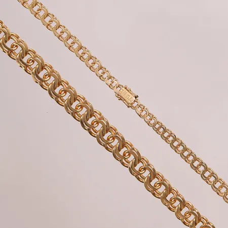 Collier, doserad Bismarck, 44cm, bredd: 5-10,1mm, 18K, 48,8g.