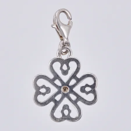 Hänge med vit sten, längd: ca 2,9cm, bredd: ca 1-16mm, Thomas sabo, 925/1000 Vikt: 1,9 g
