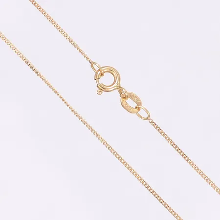 Halskedja pansar, längd 40cm, bredd 1mm, 18K Vikt: 1,3 g