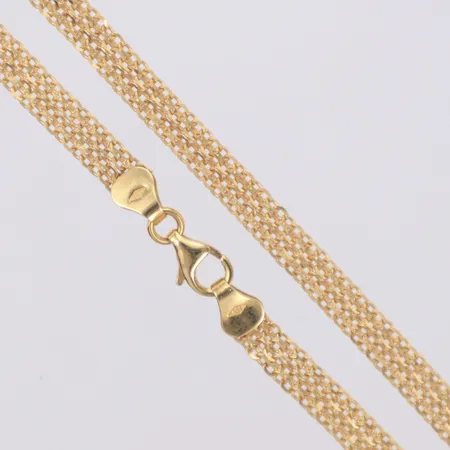 Collier X-länk, längd 45cm, bredd 4,4mm, ojämnheter, 18K  Vikt: 9,1 g