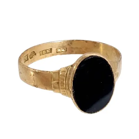 Klackring, 18K guld, defekt Vikt: 3 g