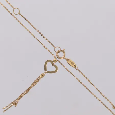 Kedja med integrerat hänge, längd 43,5cm, bredd 0,7, hängets mått 39x7,8mm, Guldfynd, justerbar, knut, 18K Vikt: 1,6 g