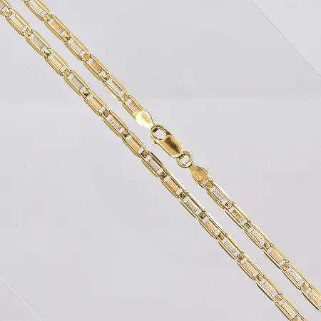 Kedja, trefärgad, 46cm, bredd 3,7mm, 18K Vikt: 14,8 g