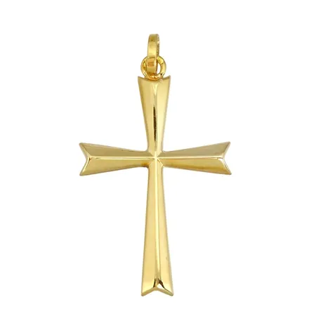 Hänge Kors, 14K guld, längd inkl. ögla 34 mm, bredd 19 mm, tjocklek 2 mm, fint skick Vikt: 1 g