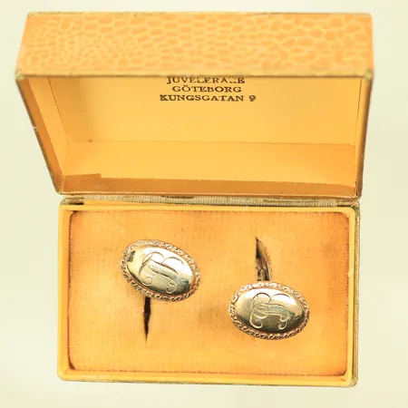 Manschettknappar med monogram, 19 x 13mm, Silver 830/1000, 7,4g Vikt: 7,4 g