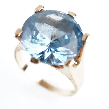 Ring m sten, stl 18½(58), Ø15mm, 14k Vikt: 6,5 g