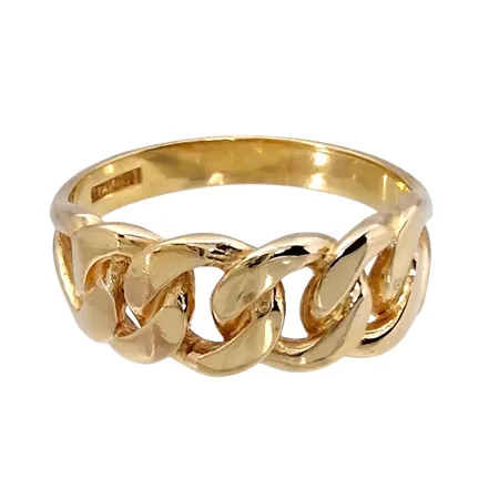 Ring Pansar, 18K guld, Guldfynd (GFAB), Ø19¼ mm, bredd 3 - 7,5 mm, fint skick Vikt: 5,4 g