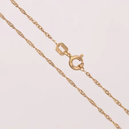 Kedja, tunn tvinnad, 42cm, bredd 1,2mm, GHA, 18K Vikt: 1,2 g