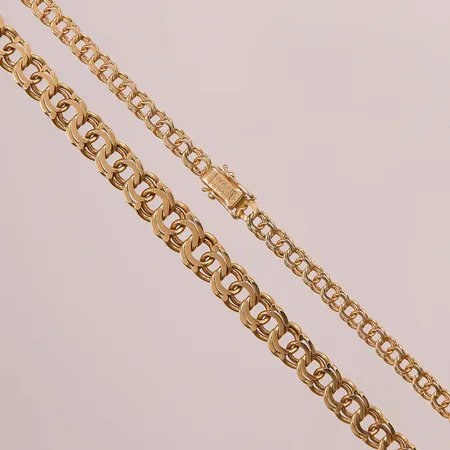 Collier, doserad Bismarck, 46cm, bredd 4,9-8,9mm, 18K, 29,9g.