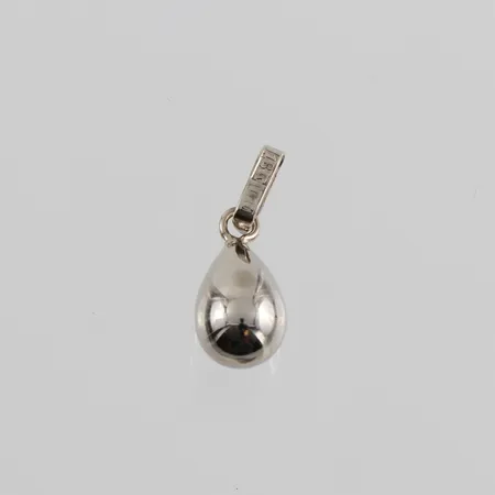 Hänge " Droppe ", höjd ca 10mm, 18k vitguld Vikt: 0,4 g