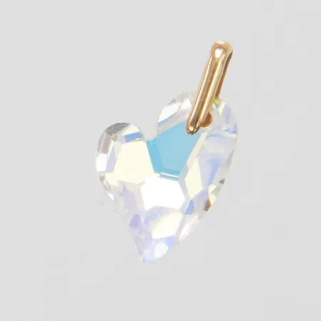 Hänge hjärta, plast, längd ca 22mm inkl ögla, bredd 13,5mm, 18K, 1,3g.