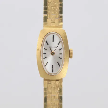 Damur Zenith, 18K, 21x13mm, manuell (defekt, går ej), boettnr: 883A058, integrerad länk i 18K, brv: 29,1g
