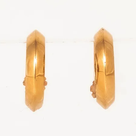 Creoler Ø 15 mm i 18K guld med skruvmekanik. De är 3,5 mm breda och väger 2,8g. 
