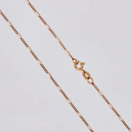 Kedja Figaro, längd: ca 46,5cm, bredd: ca 1mm, länk något bucklig, 18K Vikt: 2,3 g