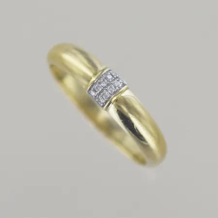 Ring med diamanter 10x 0,01ct , Ø 20 mm, 18k Vikt: 3,7 g