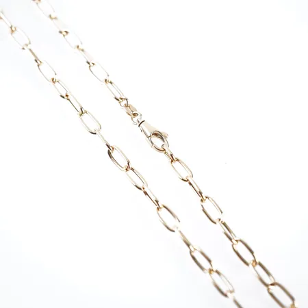 Halskedja, 45,5cm, bredd 4mm, 18k Vikt: 5 g
