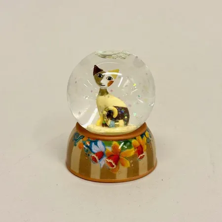 Snöglob med katt, höjd 55mm, Rosina Wachtmeister, Serafino, Goebel, porslin 