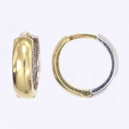 Ett par örhängen, creoler, Ø12mm, bredd 3,5mm, vitguld/rödguld, 18K Vikt: 2,5 g