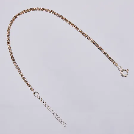 Armband X-länk, längd: ca 17 - 20cm, bredd: ca 2,5mm, förgyllt, sliten förgyllning, GHA, 925/1000 silver  Vikt: 1,7 g