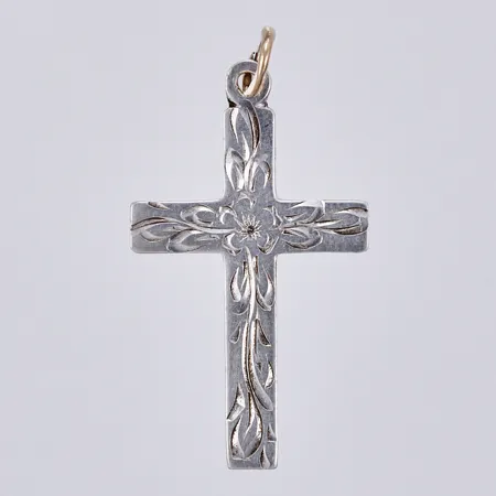 Hänge, kors, längd: ca 3,2cm, bredd: ca 4-7mm, silver, 830/1000 Vikt: 1,5 g