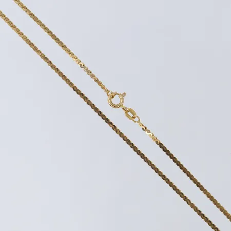 Kedja platt pansar, längd 46cm, bredd 1,8mm, 18K.  Vikt: 6,4 g
