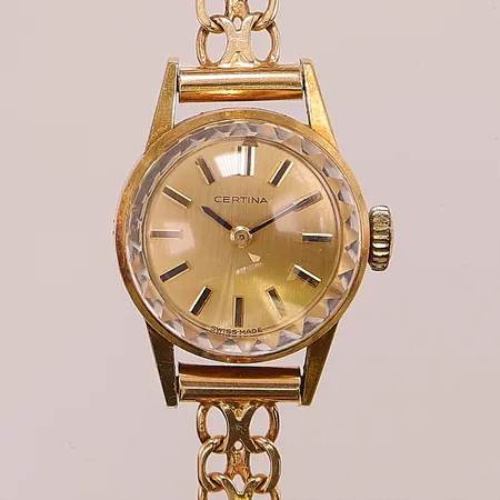 Damur, Certina manuell , Ø18,5cm, 18K med X-länk i 18K, 15,5cm, bruttovikt 18,5g.