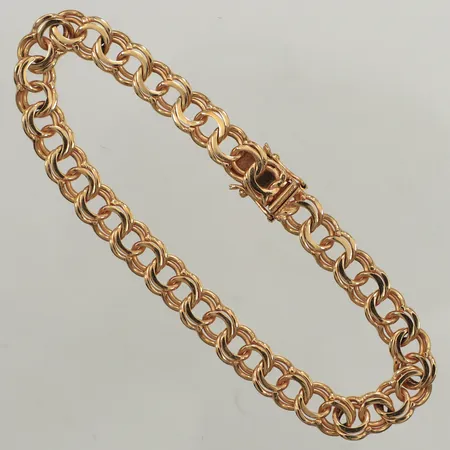 Armband Bismarck, längd 19cm, bredd 6,9mm, Iduna Ab, år 1991, 18K Vikt: 15,4 g