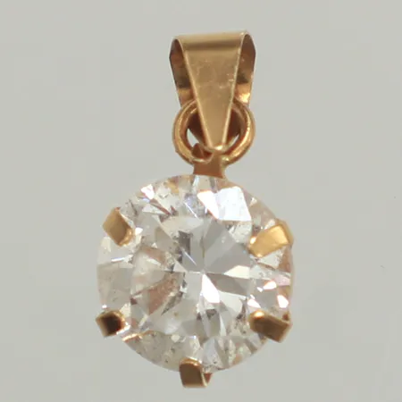 Hänge, vit sten, Ø6mm, GHA, 18K Vikt: 0,4 g