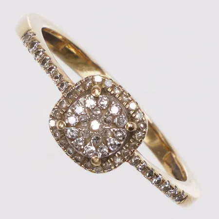 Ring, diamanter ca 57 x ca0,005ct, stl 17¾, bredd 2-7,5mm, 18K  Vikt: 3 g