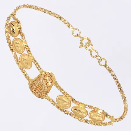Armband, längd 17,5cm, bredd 2-14mm, ojämnt i formen, 21K Vikt: 5,1 g