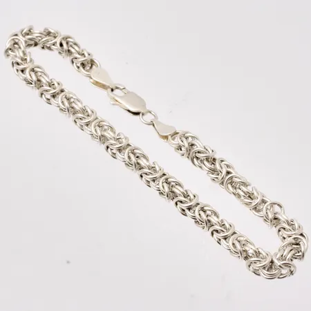 Armband i silver, 23cm, Kejsarlänk, bredd 6mm, 925/1000, 1st ögla saknas 5cm från låset, vikt 15,07g.