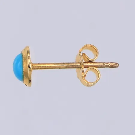 Örhänge udda, blå sten, 6mm, doublé, 925/1000 silver Vikt: 0,4 g