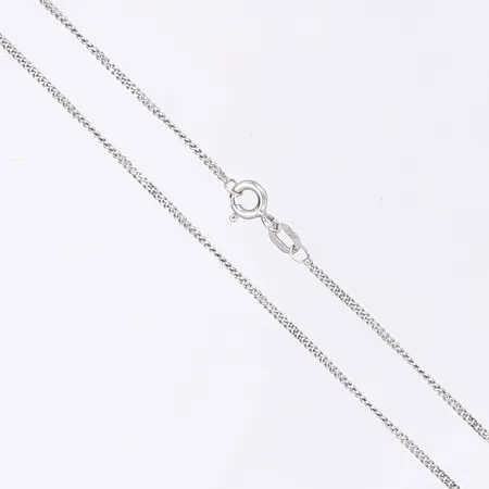 Halskedja pansarlänk, längd 42cm, bredd 1mm, vitguld 18K Vikt: 2,5 g
