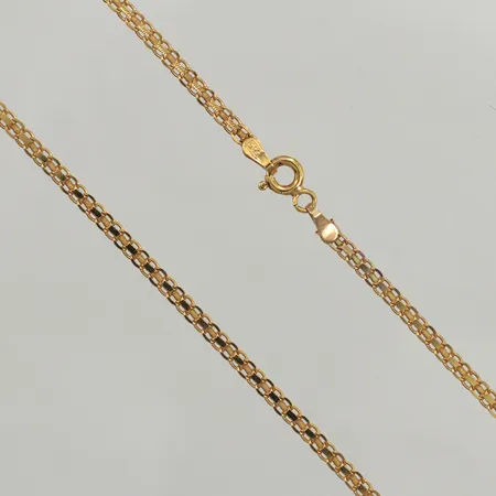 Collier X-länk, längd 45cm, bredd 2,4mm, 14K  Vikt: 4,8 g