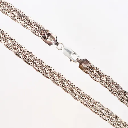 Collier flätad modell, 44cm, bredd: 8mm, GFAB, silver 925/1000 Vikt: 17,3 g