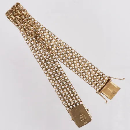 Armband, X-länk, 19,5cm, bredd 12,8mm, Hallberg år 1962, 18K  Vikt: 19,6 g