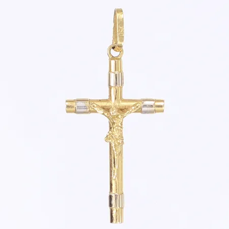 Hänge krucifix, längd inkl ögla, 30mm, bredd 15mm, 18K Vikt: 0,8 g