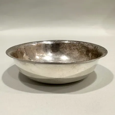 Skål, Georg Jensen, Ø14cm, höjd ca 4cm, förgylld insida, oxiderad, sterling silver 925/1000 Vikt: 159,8 g
