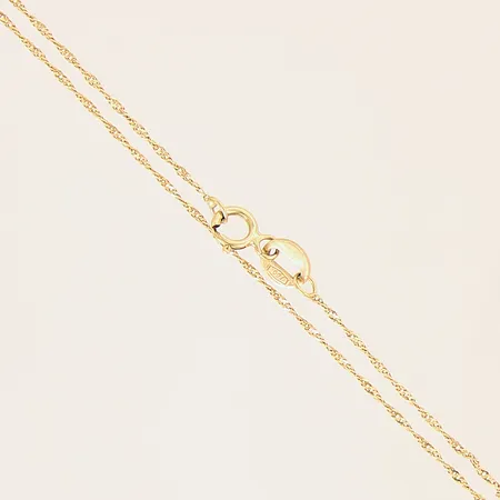 Collier Singapore, längd 46cm, bredd 0,8mm, 18K  Vikt: 0,8 g