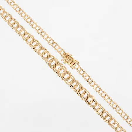 Collier Bismarck doserad, 44,5cm, bredd 4-7mm, 18K  Vikt: 14,3 g