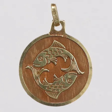 Hänge, fiskarna, 24mm, finska stämplar, 14K  Vikt: 1,6 g