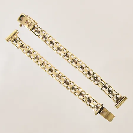 Klockarmband X-länk, längd ca 16,5cm, bredd 6mm, 18K  Vikt: 10,9 g