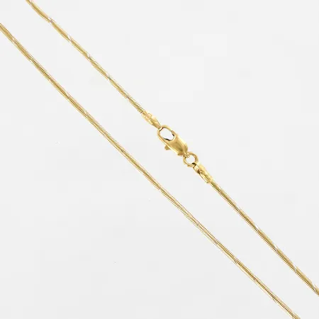 Kedja ormlänk, 43cm, bredd 1mm, detaljer i vitguld, 18K Vikt: 6,9 g