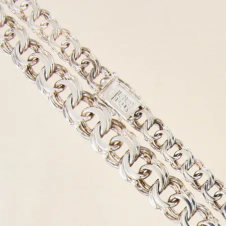 Collier doserad Bismarck, längd: 45cm, bredd; 8,5-12,9mm, silver 925/1000 Vikt: 49,7 g