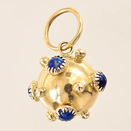 Hänge med lapis lazuli, 25x14mm, mindre bucklor, 18K  Vikt: 4,2 g
