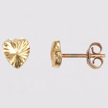 Ett par örhängen, hjärtan, 6mm, missfärgade stift, 18K  Vikt: 0,5 g