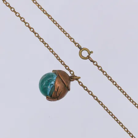 Collier, Kalevala, 60cm, hänge Tintti, keramik, 20mm design Kai Lindström, Finland, brons